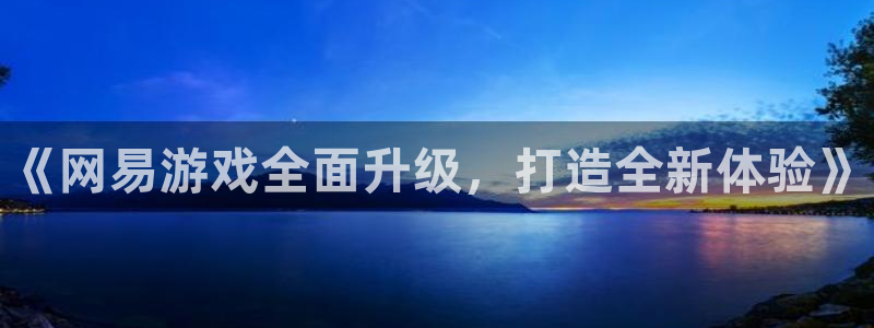 赢咖娱乐4招商：《网易游戏全面升级，打造全新体验》